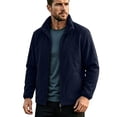 thumbnail image 2 of Men's Jacket Winter Sherpa Lined Warm Thick Trucker Cargo Coat with Pockets Navy S, 2 of 9