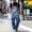 #0251-Blue, variant on Ceisia Men Denim Bib Overalls Adjustable Strap Multi Pocket Loose Wide Leg Casual Work Jumpsuit Pants Blue XXXXXL Gift