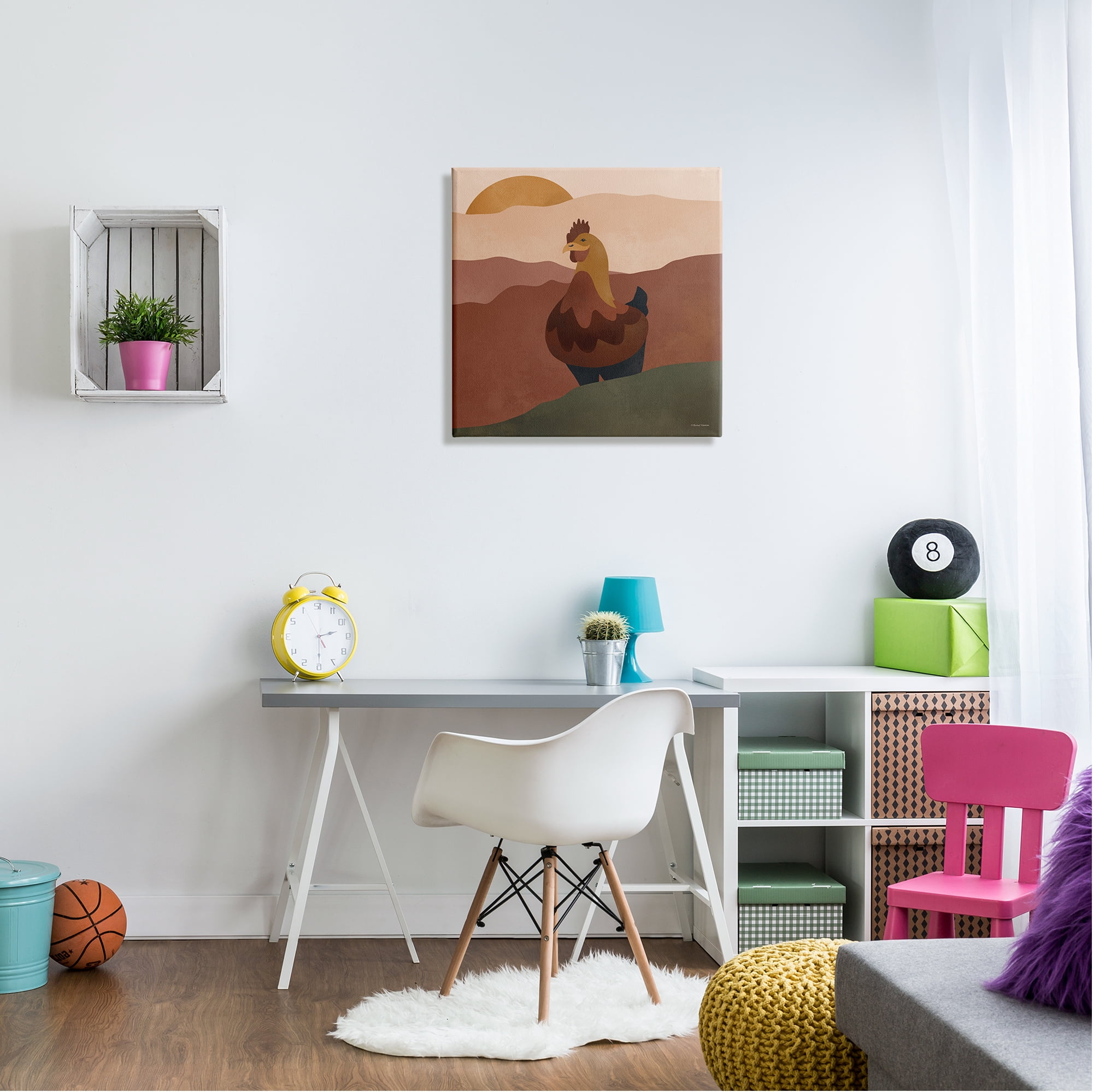 Stupell Industries Rooster in Nature Animals & Insects Painting Gallery Wrapped Canvas Art Print Wall Art, 24 x 24