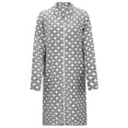 thumbnail image 6 of Arlun Full Zipper Polka Dot Print Robes for Women Fashion Long Sleeve Soft Comfy Flannel Loungewear Casual Loose Knee Length Fuzzy Winter Warm Sleepwear Bathrobe Grey S, 6 of 8