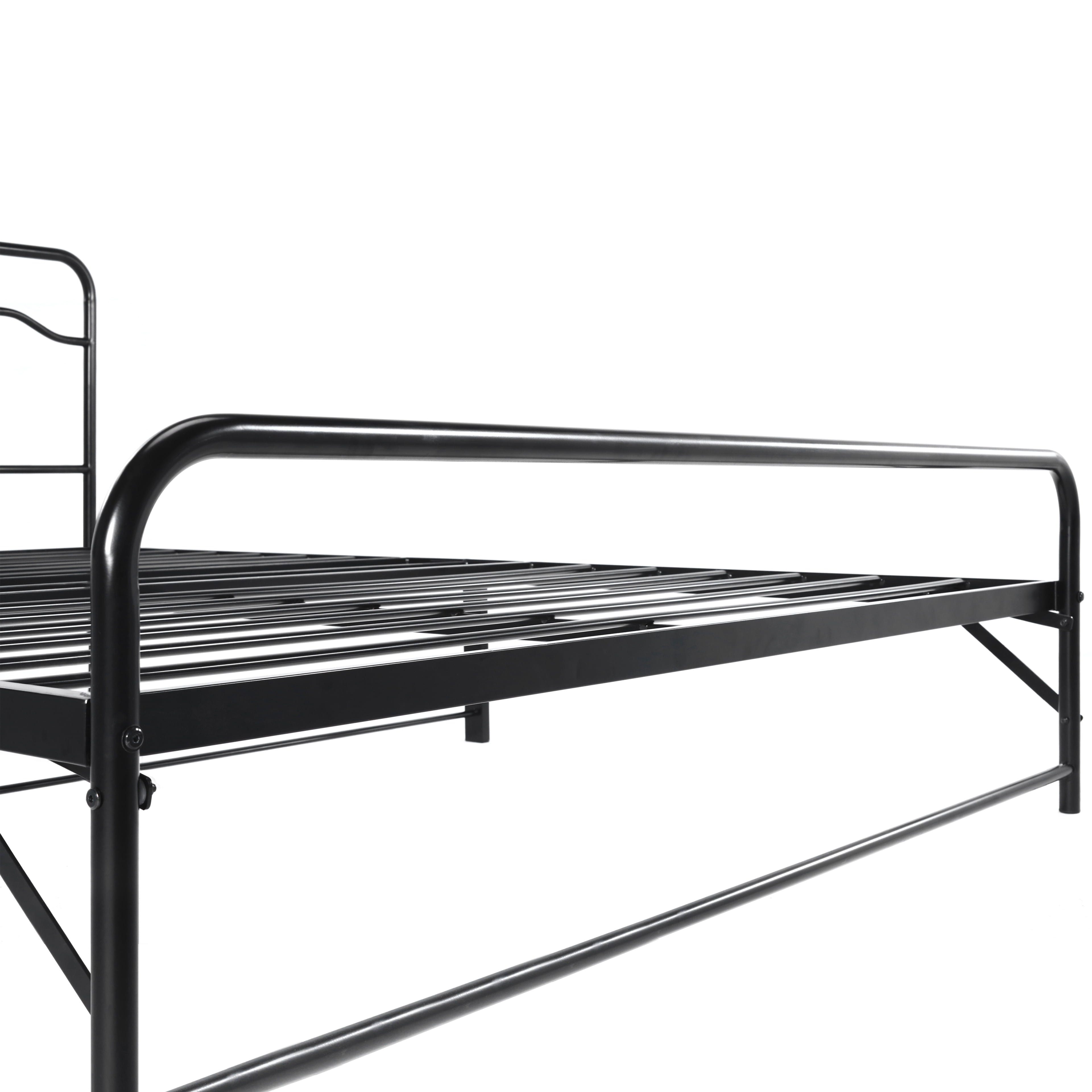 Best Price Mattress 12 Inch All-in-One Easy Setup Metal Platform Bed w/Steel slats and Headboard