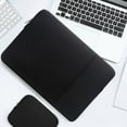 thumbnail image 4 of Home Computer Notebook Liner Bag Upgrade Suede 11/13/14/15/15.6 Inch Waterproof Polyester Fiber Vertical Protective Cover Bag With Pocket, 4 of 12