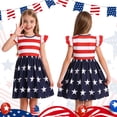 thumbnail image 6 of Benylion Girls 4th of July Girls Dress Independence Day Dresses American Flag Striped Flutter Sleeve Sundress Patriotic Outfits for 7-8 Years, 6 of 7