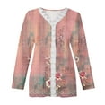 thumbnail image 5 of Dyegold Fall Tops For Women 2023 Trendy Long Sleeve Shirts Dressy Casual V-Neck Leopard Color Block Tunics Top Loose Blouses, 5 of 5