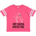 thumbnail image 3 of Inktastic Nana Loves Me Girl Flamingo Girls Toddler T-Shirt, 3 of 5