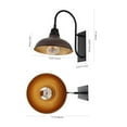thumbnail image 3 of JONATHAN Y Stanley 12.25" 1-Light Farmhouse Industrial Indoor/Outdoor Iron LED Gooseneck Arm Outdoor Sconce, Wood Finish/Copper, 3 of 7