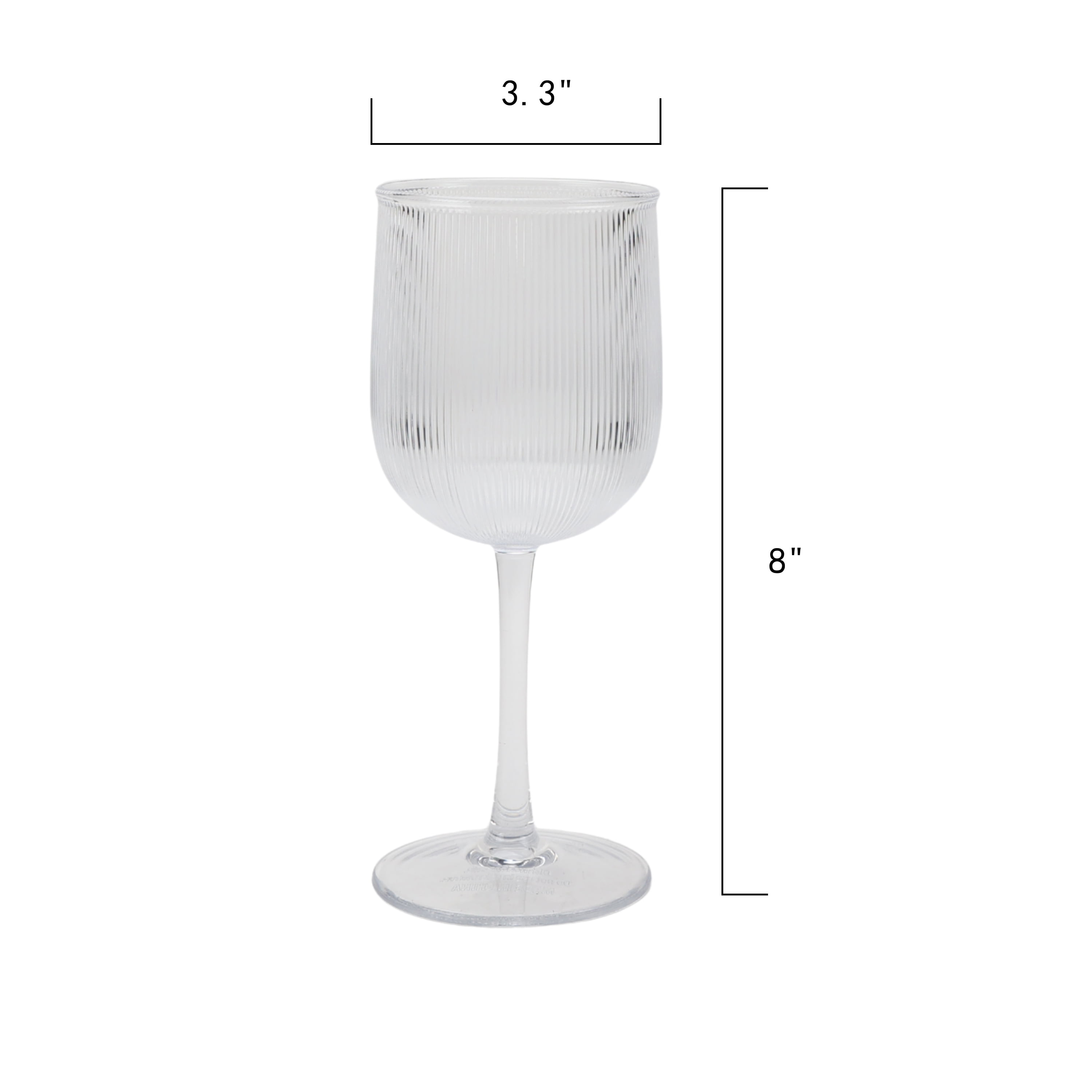 Better Homes and Gardens 12-Ounce Clear Ribbed Tritan Wine Glasses Set of 6