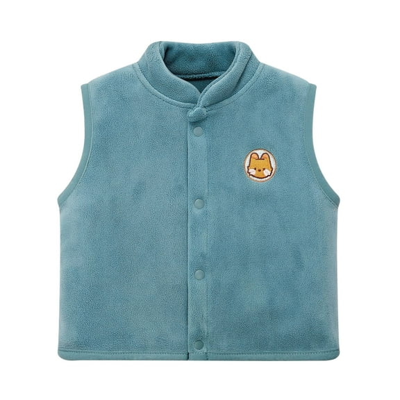 Likimi Toddler Kids Boys Vest Sleeveless Solid Color Crewneck Tops Comfortable Thermal Soft Fall Winter Outerwear Size 18-24 Months Blue