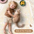 thumbnail image 3 of Newburos Area Rug 8'x10', Non-Slip Machine Washable Rugs for Living Room Bedroom, Low Pile Soft Vintage Print Pattern Indoor Carpet, Cream, 3 of 11