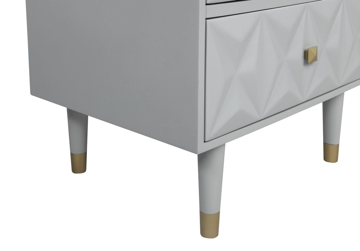 Geometric Five Drawer Chest, Grey