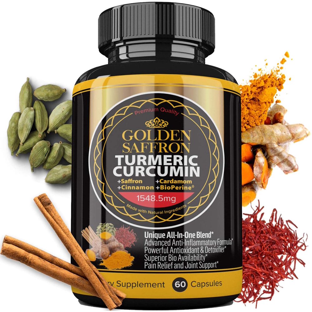 Golden Saffron Turmeric Curcumin with Bioperine, Saffron, Cinnamon
