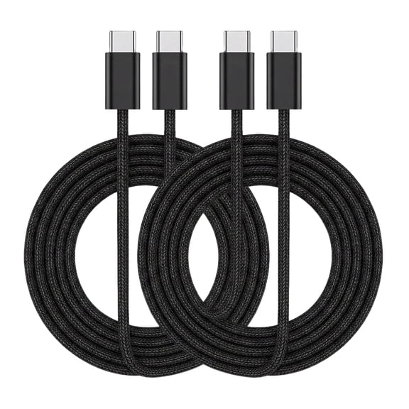 MOSENSE USB C to USB C Cable 6ft (2 Pack), 60W Fast Charging & Data Transfer, Durable Braid Charging Cable for Phones, Tablets & Laptops, Black