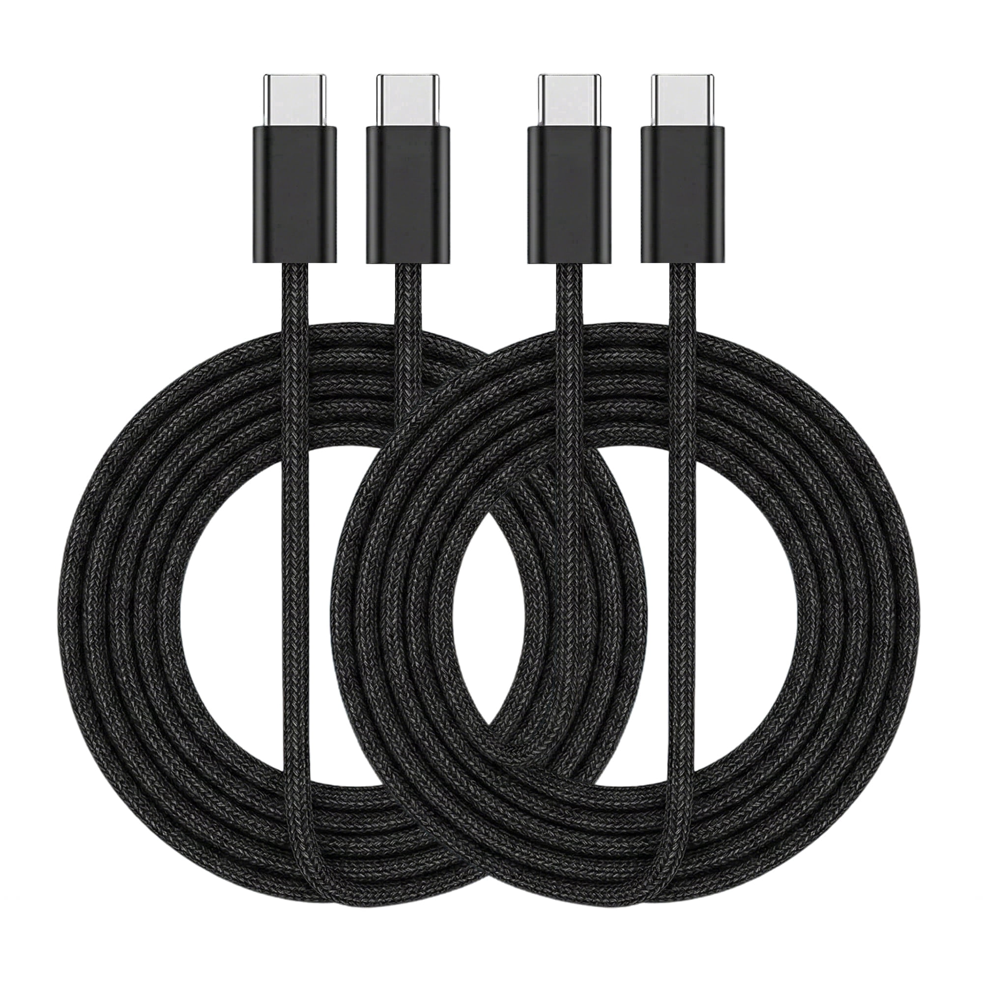 MOSENSE USB C to USB C Cable 6ft (2 Pack), 60W Fast Charging & Data Transfer, Durable Braid Charging Cable for Phones, Tablets & Laptops, Black