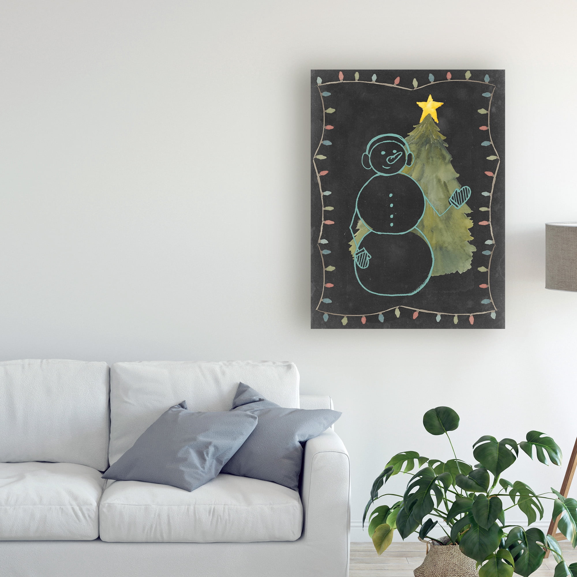 Trademark Fine Art 'Chalkboard Snowman II' Canvas Art by Grace Popp