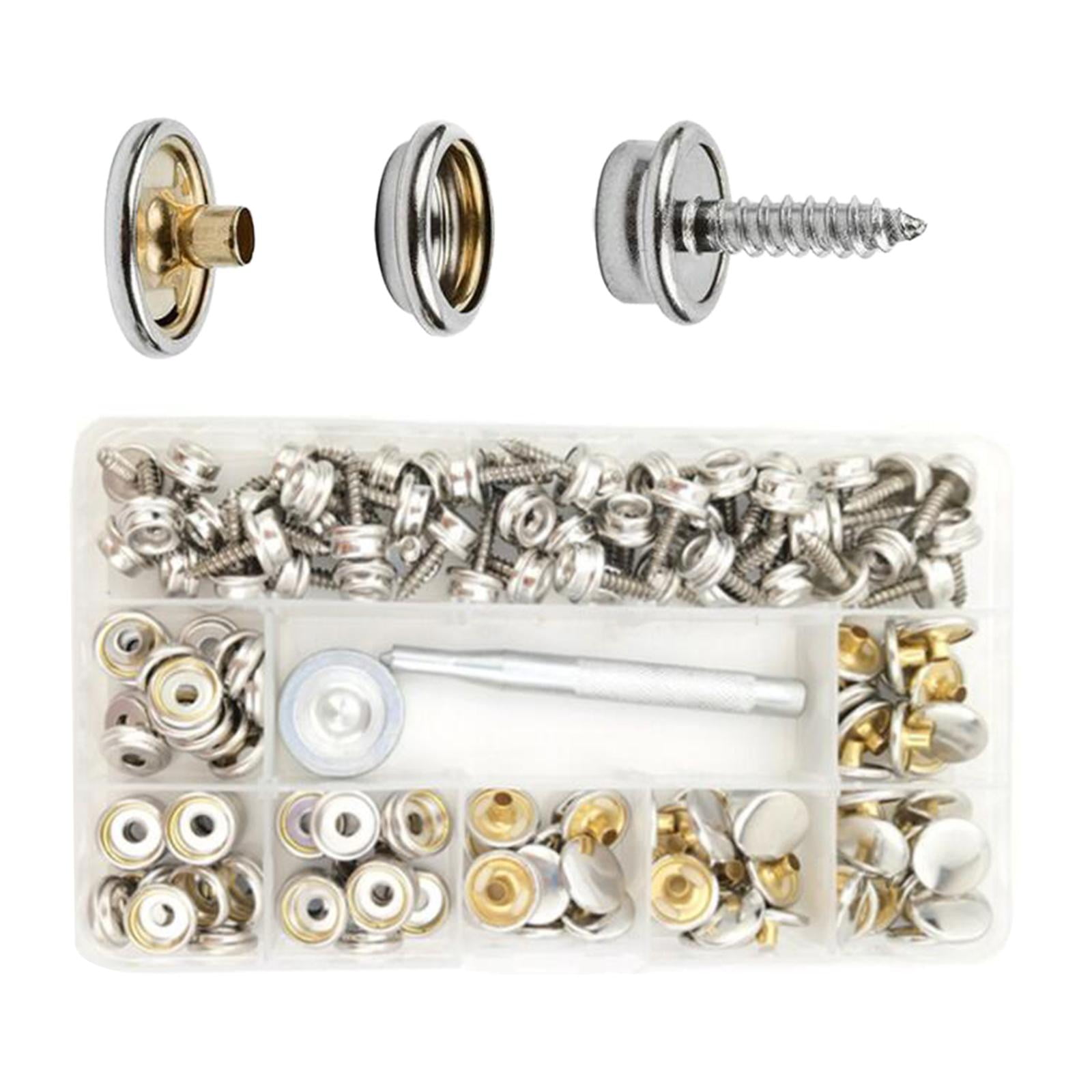 152x Stainless Steel Screw Snap Fastener 2 Setting Tool Marine Button