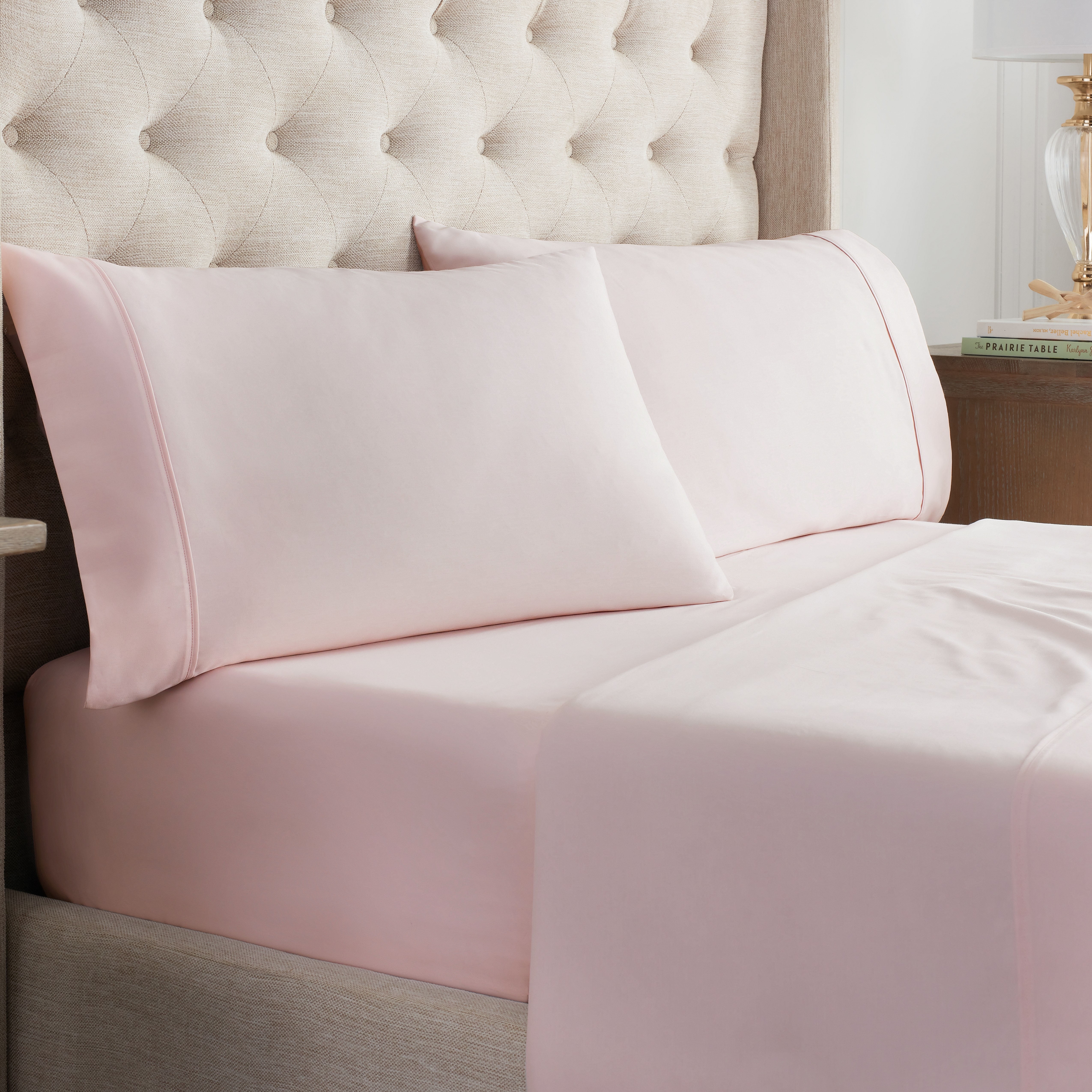 Luxurious Bedding Collection 1200 TC Egyptian Cotton US Sizes Pink Solid 
