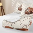 thumbnail image 4 of Erosebridal Girls Sport Bow Football Quilt Full,Brown Bowtie Rugby Full Bedspread Sets Teens Boys, 4 of 7