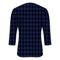 thumbnail image 5 of HLKJKLS Long Sleeve Shirts For Women 3/4 Sleeve Crew Neck Casual Holiday T Shirt Polyester Spandex Classic Print Blue S-3Xl, 5 of 7