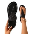 thumbnail image 4 of ssuyfkrb Black Sandals for Women,Womens Sandals Comfortable,Womens Shoes Sandals,Open Toe,Sequin,Flat Heel,Casual,Black,S, 4 of 9