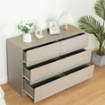 thumbnail image 3 of 6 Drawer Double Dresser, Modern 6 Drawer Dresser with Deep Drawers for Bedroom, Large Wood Storage Chest Organizers, Wide Accent Storage Cabinet for Living Room, Entryway, Light Gray, 3 of 7