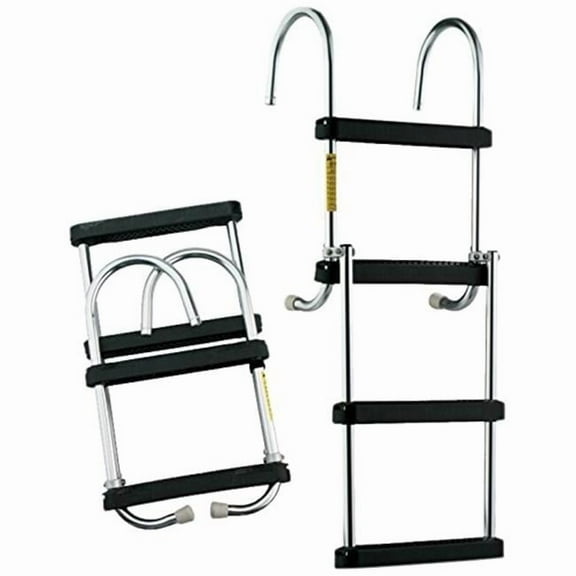 Garelick EEz-In Removable 4-Step Folding Pontoon Boarding Ladder