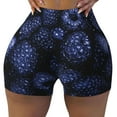 thumbnail image 2 of Balery Blue-Purple Raspberries Pantalones cortos de entrenamiento estampados para mujer, sin costuras, ajustados, para gimnasio, yoga, correr, deportes, ejercicio activo, fitness.-XX-Large, 2 of 8