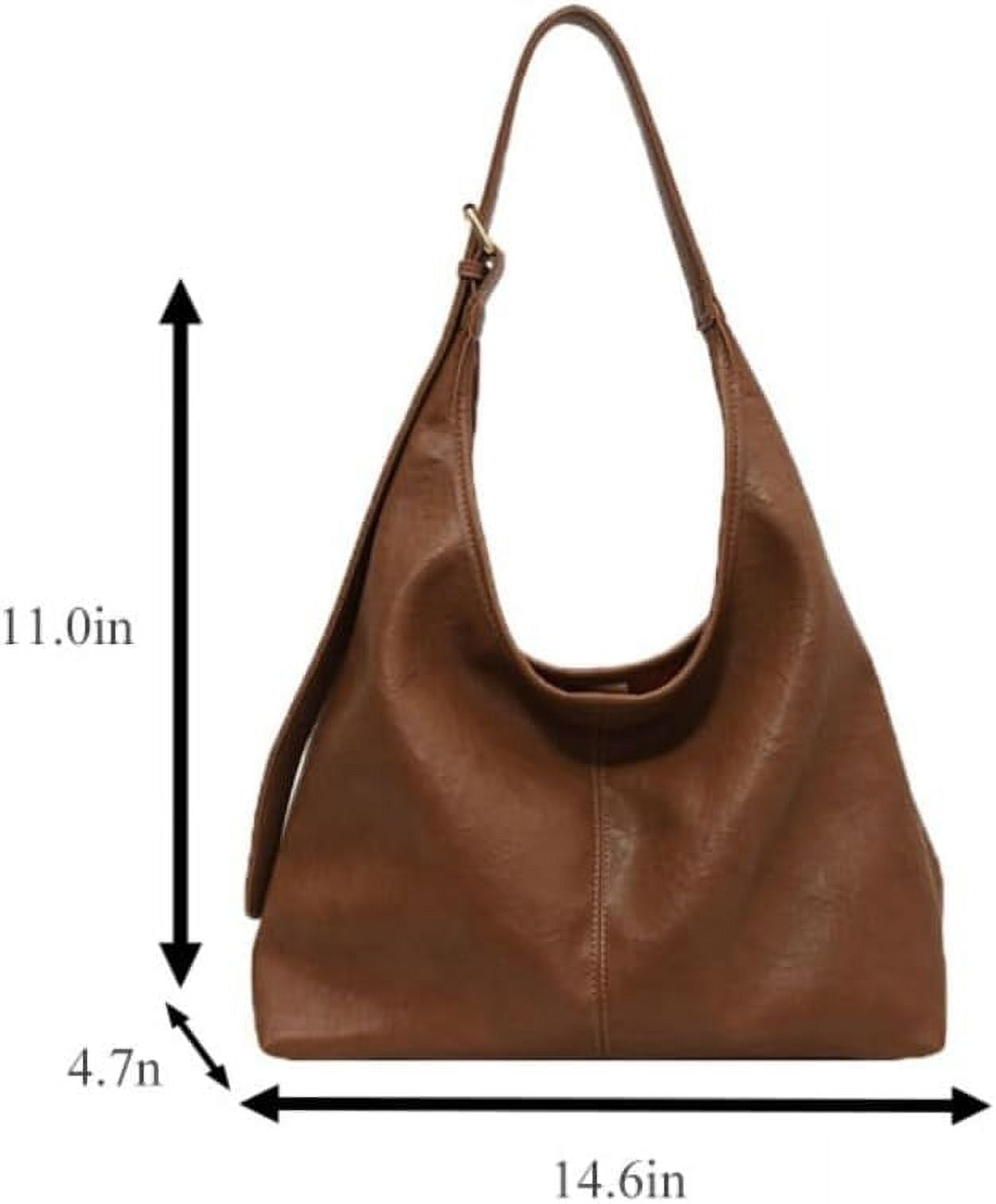 LinYooLi Hobo Bags for Women Soft PU Leather Tote Shoulder Bag Vintage Slouchy Handbag Purses