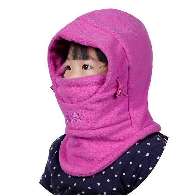 Kids Winter Windproof Hat Fleece Balaclava Cap Ski Face Covering Thick Neck Warmer