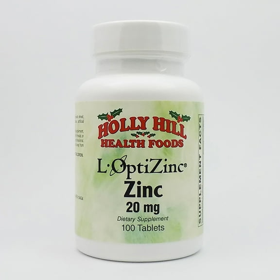 Holly Hill Health Foods, Zinc (20 MG from L-OptiZinc), 100 Tablets