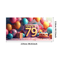 thumbnail image 3 of Happy 79th Birthday Celebration Banner Colorful Balloons Cake Confetti Backdrop Party Supplies Decorations Photography Props Background Birthday Party, 3 of 7