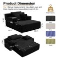 thumbnail image 2 of PUKNLY 60" Oversized Chaise Lounge Chair, 70" Boneless Corduroy Cloud Couch with 4 Pockets, 3 Pillows & 2 Cup Holders, Deep Seat Sleeper Sofa Bed for Living Room Bedroom Apartment, No Assembly,Black, 2 of 9