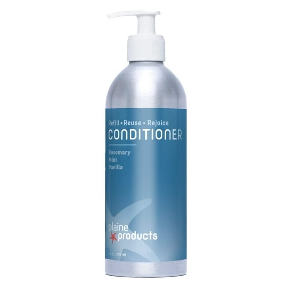 Plaine Products Eco-Friendly Conditioner - Rosemary, Mint, Vanilla - Sulfate Free, 16oz (Refillable Bottle with Pump)
