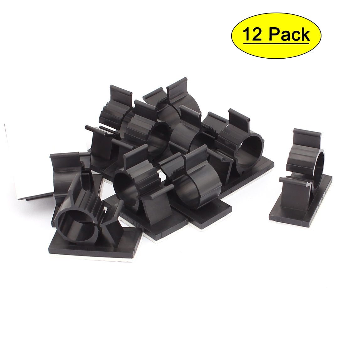 12 Pcs Selfadhesive Cord Cable Tie Clamp Sticker Clip Holder 15.4mm