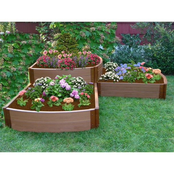 Frame It All 2-inch Series Composite Split Waterfall Raised Garden Bed