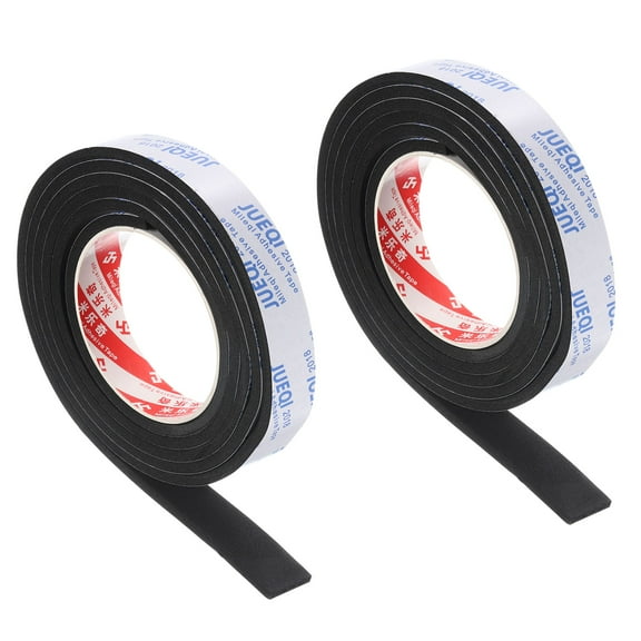 Uxcell 2 Roll 1"W x 1/5"T x 6.6Ft Self-Adhesive EVA Insulation Foam Tape, Black