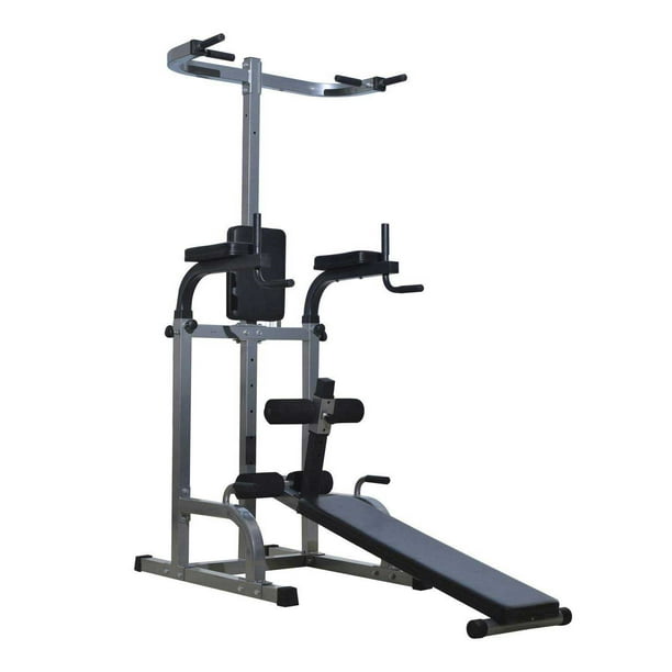 Soozier Multi-function Power Tower with Dip Station, Sit-up Bench, Pullup  Bar, Push up Station, Combo Exercise Home Gym Fitness Equipment