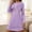 Purple, variant on Women Nightgown Long Sleeve Christmas Print Sleepshirts Soft Knee Length Pajama Sleepwear Purple XL