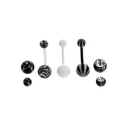 BODY JEWELRY Crystal Bioflex Belly Bananas Set in Surgical Grade Steel