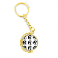 thumbnail image 1 of El budismo Yin Yang flor diseño redondo Anillo de oro de metal llavero llavero, 1 of 3