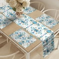 thumbnail image 2 of Ambesonne Geometric Table Runner & Placemats, Tribal Inspired Shapes, Placemat 4 pcs + Runner 16"x72", Sky Blue Pastel Brown, 2 of 2