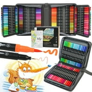 ZSCM 100 Colors Duo Tip Brush Markers Art Pen Set, Artist Fine and Brush Tip Colored Pens, for Adult Coloring Books Christmas Cards Drawing, Note taking Lettering Calligraphy Journaling