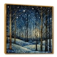 thumbnail image 2 of Designart "Festive Winter Woodscape under Starry Night" Food & Beverage Framed Wall Art - Blue Fruits Living Room Framed Canvas Art, 2 of 6