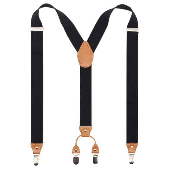 Fiykzur Men’s Y-Back 4 Metal Clip Elastic Wide Suspenders Perfect For Both Casual&Formal