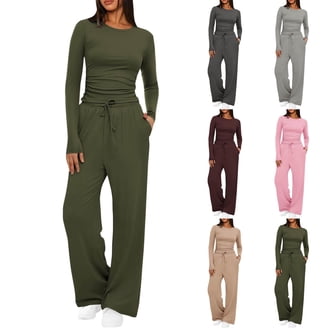Frontwalk Warm Matching Tops & Bottoms Women's Sweat Suit, 2 Piece