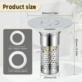 thumbnail image 3 of 2Pack Bathroom Sink Stopper 1.06"-1.50", Universal Bathroom Sink Drain Pop Up Stopper for US Bathroom Sink Stainless Steel Floor Drain Filter, U.S. Standard Universal Drain Filter (Silver), 3 of 7