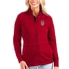 Women's Antigua Red USWNT Links Golf Full-Zip Jacket