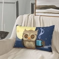 thumbnail image 2 of LNWH Rectangle Pillow Cover, Owl Time Up Coffee Cushion Covers Pillowcase for Couch Bedroom Sofa, 16"x24", 2 of 7