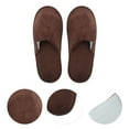 thumbnail image 3 of Unique Bargains 1 Pair Disposable Slippers Foldable Hotel Slippers for Family Coffee Color, 3 of 5