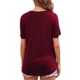 thumbnail image 5 of Vêtements de Grossesse Offres de l'Action de Grâce Liquidation Été Vêtements de Maternité pour Femmes Col Rond Manches Courtes Volants Pli Hauts de Grossesse, 5 of 5