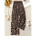thumbnail image 4 of Women'S Leopard Print Wide Leg Pants Elastic Waist Casual Loose Fit Trousers Fashion Lounge XXL, 4 of 8